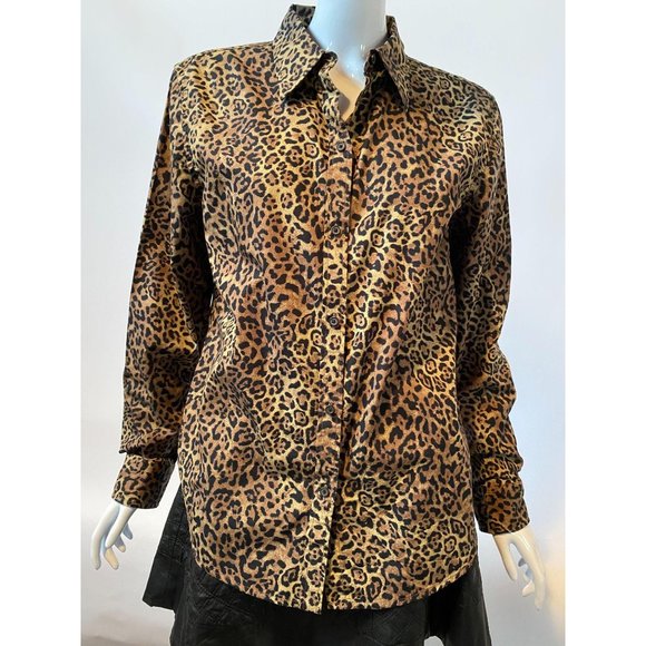 Chaps Classics Leopard Shirt sz Lg - Picture 11 of 13